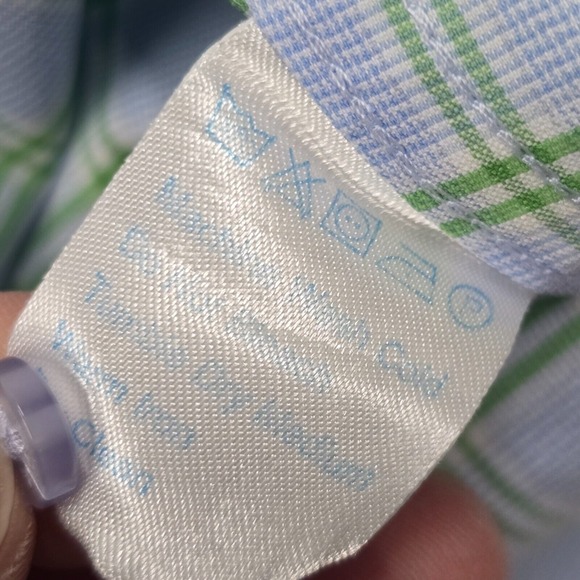 Twillory Shirt Mens 16 32-33 Blue Green Plaid Tailored‎ Fit Performance Office - Picture 5 of 9